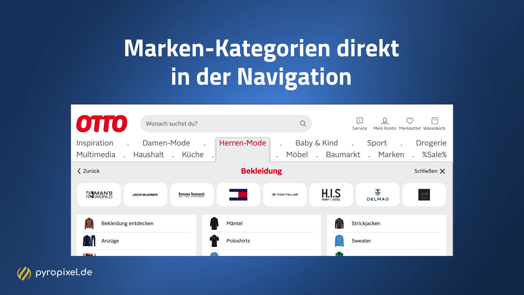 Marken-Links direkt in der Haupt-Navigation