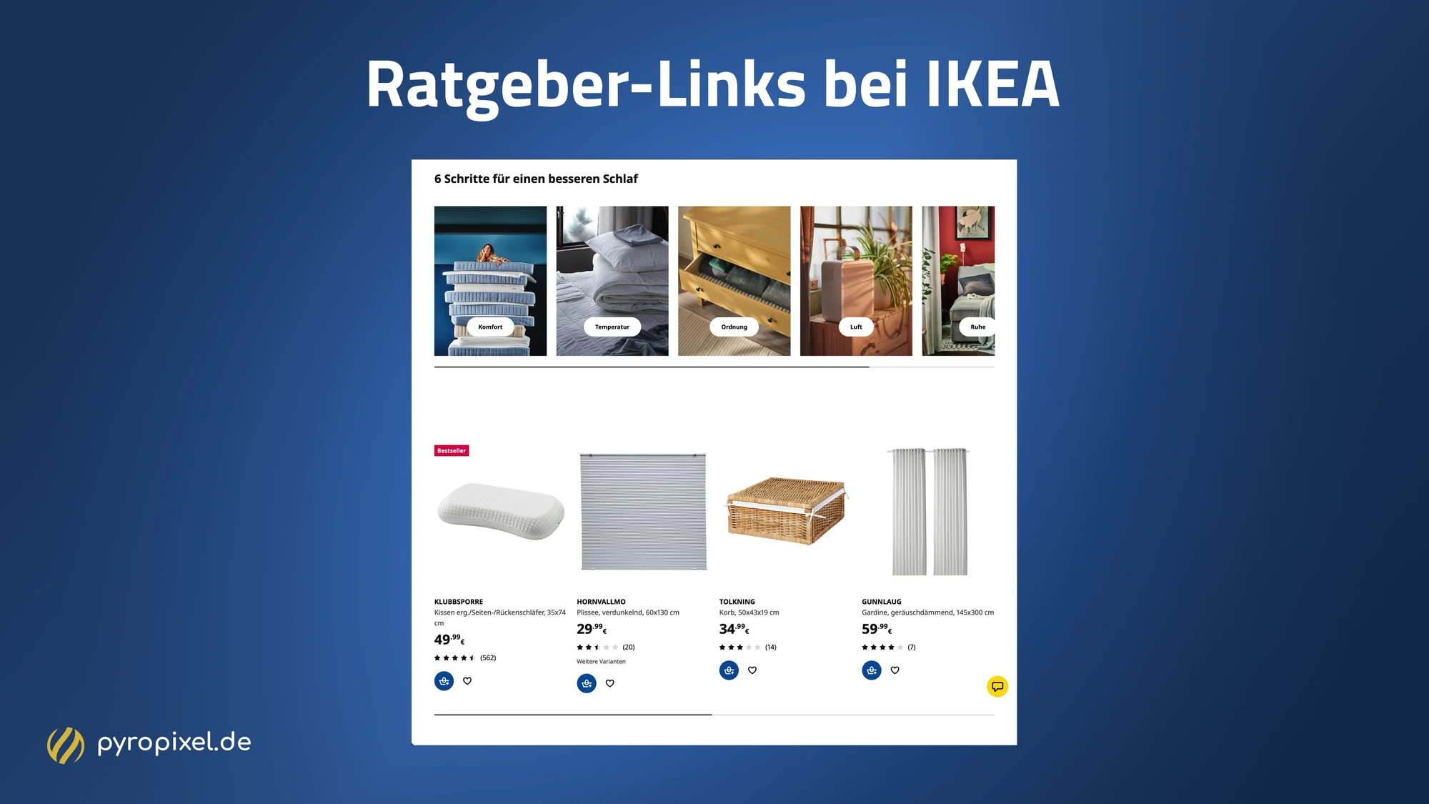 Ratgeber-Links bei ikea.de