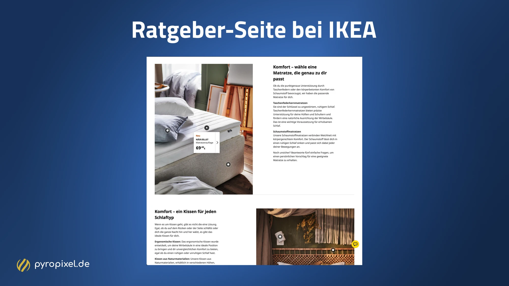 Ratgeber-Seite bei ikea.de